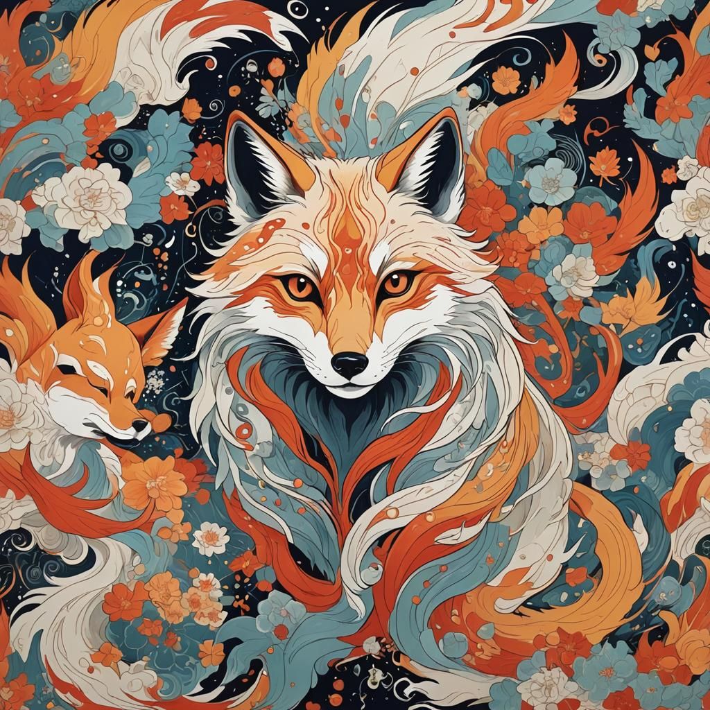 Gumiho and Kitsune Meeting: Abstract Art