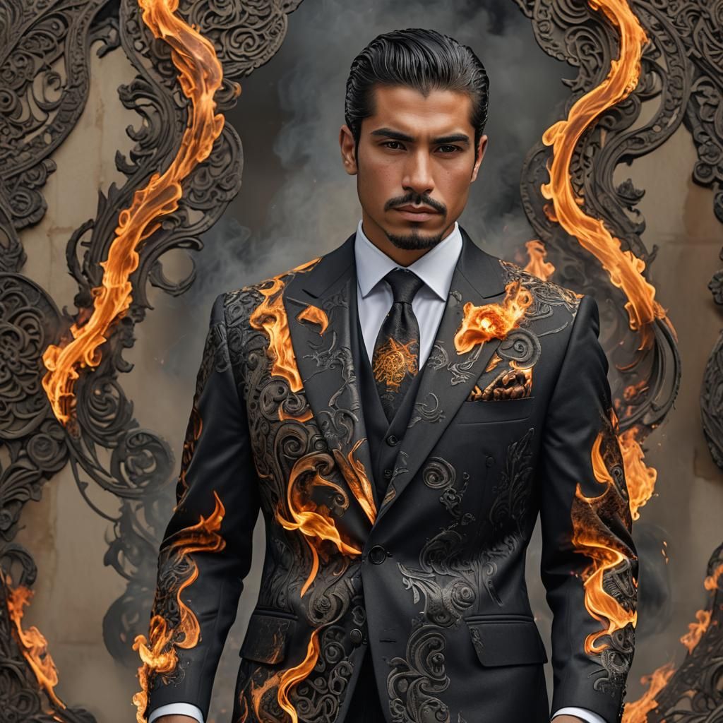 Fiery Suit: A Portrait in Digital Photography