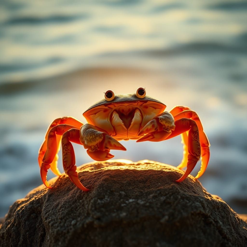 Charismatic Crab Sebastian in Golden Light