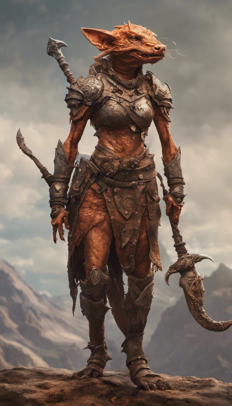 Bronze Female Kobold Warrior 1