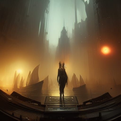 Dark Fantasy Terminal Concept Art in 8K