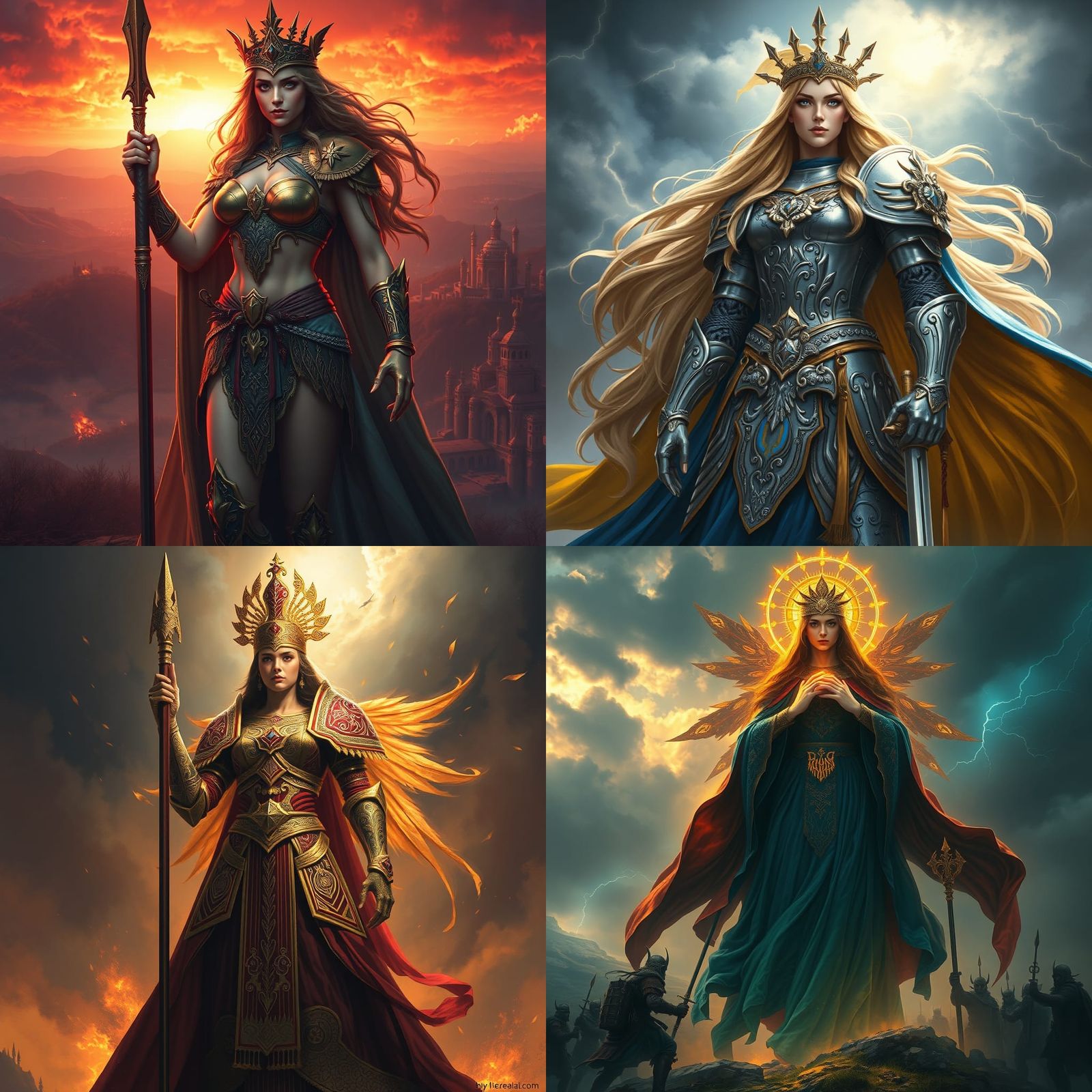 Goddess Berehynia Protects Ukraine in Fantasy Art