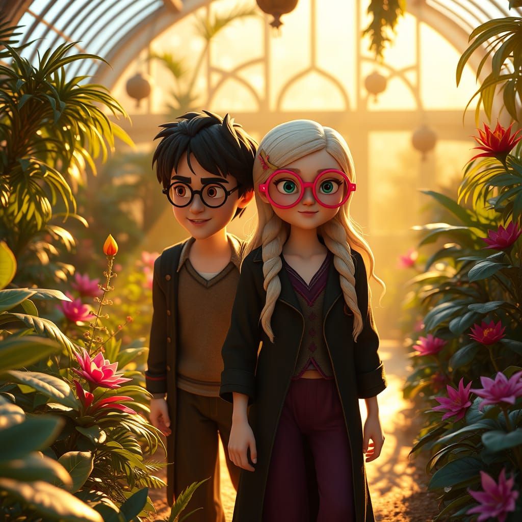 Luna's Enchanted Stroll Through Hogwarts' Lush Gardens