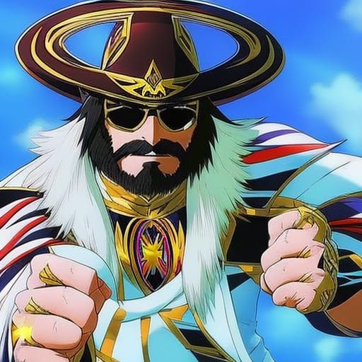 Anime Style Macho Man Digital Illustration