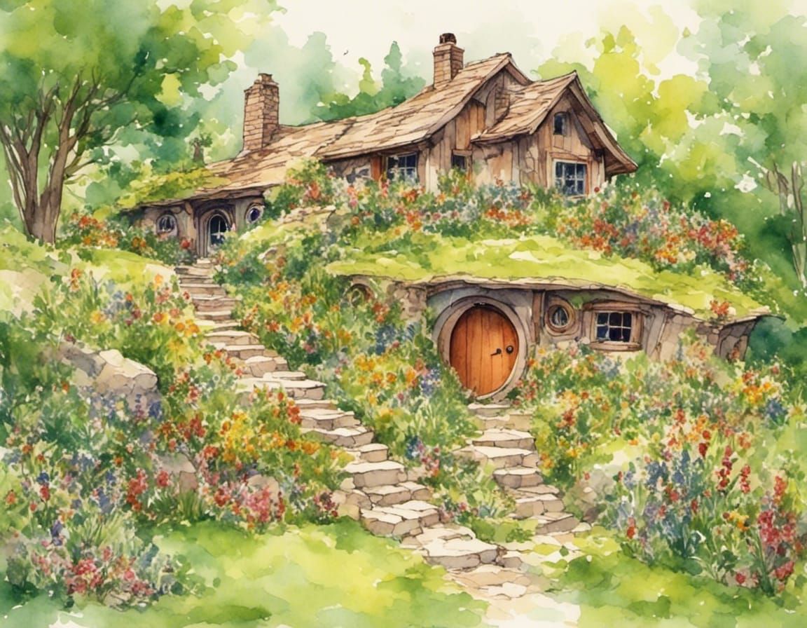 Idyllic Hobbit Home and Garden in Fairytale Style