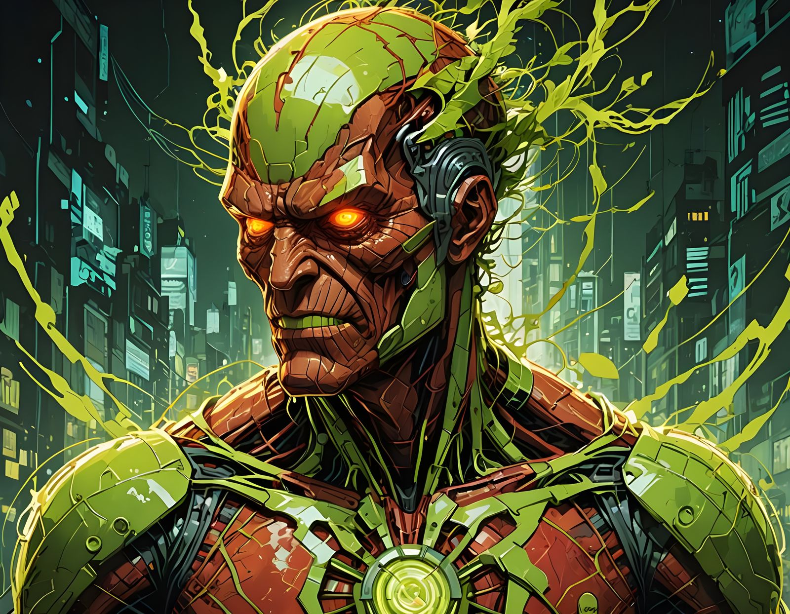 Bio Punk Marvel Icon in Vibrant Lime Green