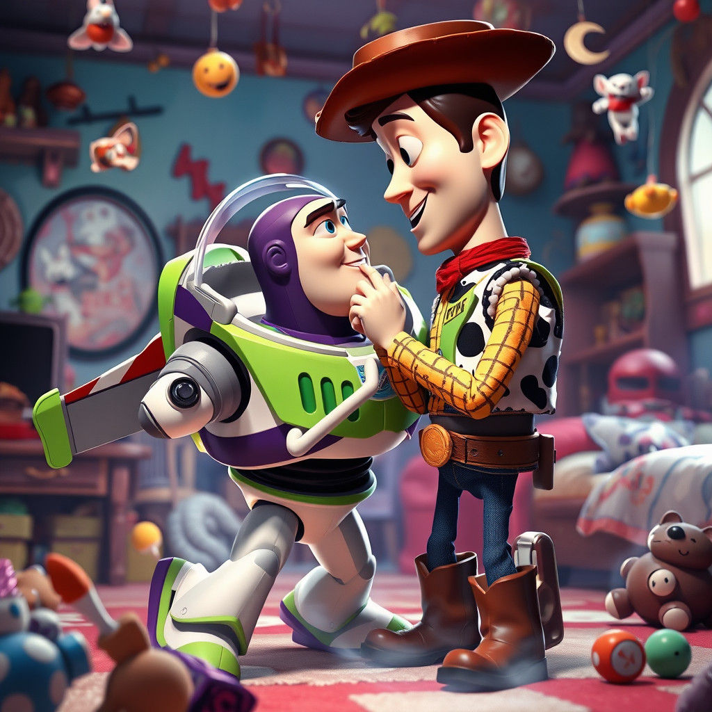 Buzz Lightyear and Woody: A Tender Moment