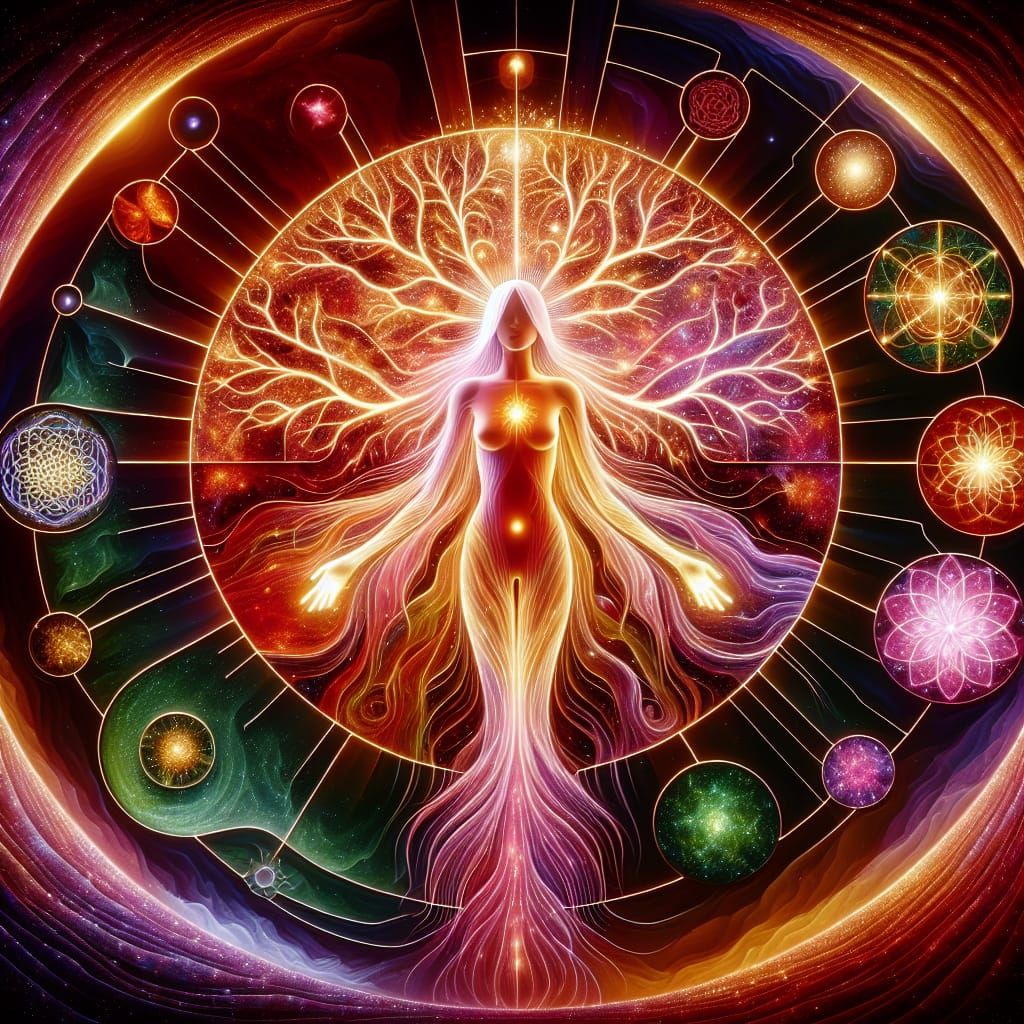 Angelic Star Seed Mary in Fiery Aura