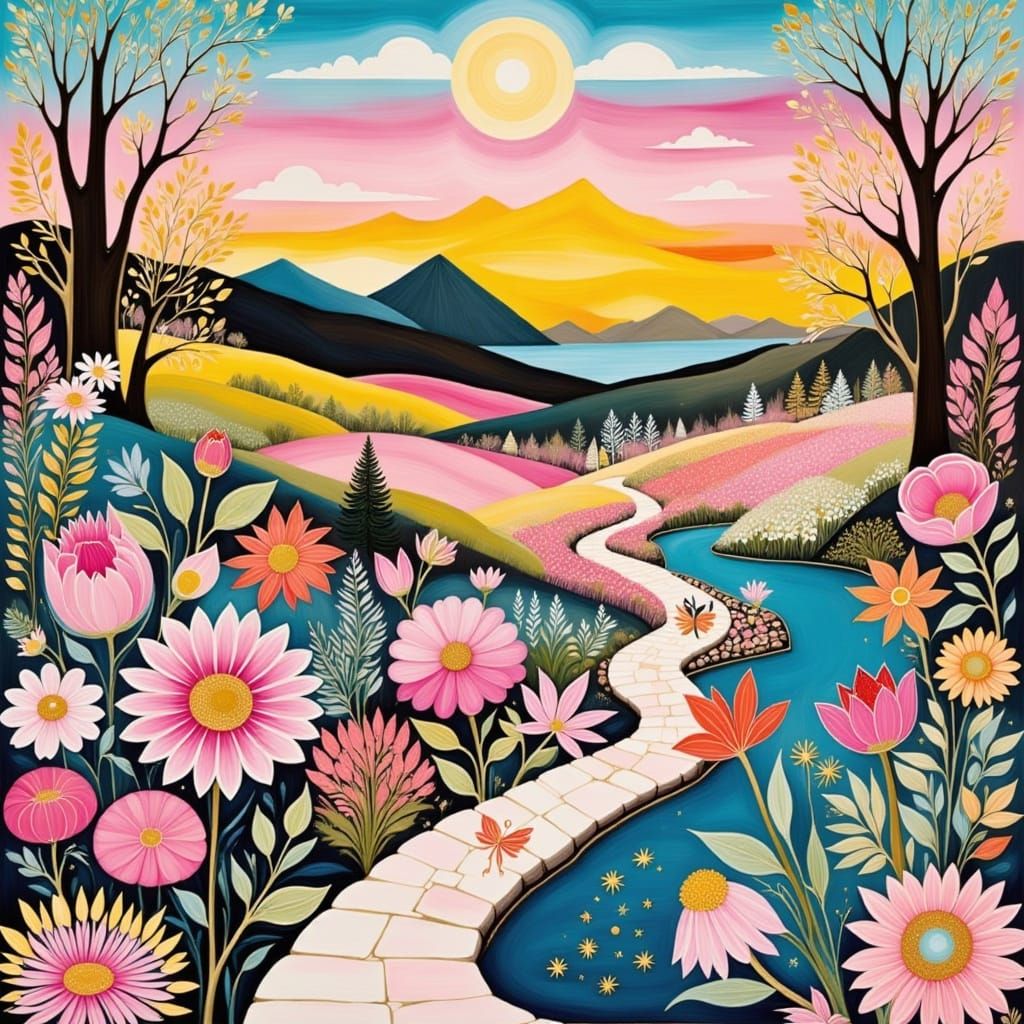 Soft Golden Sunset in Scandinavian Modern Style