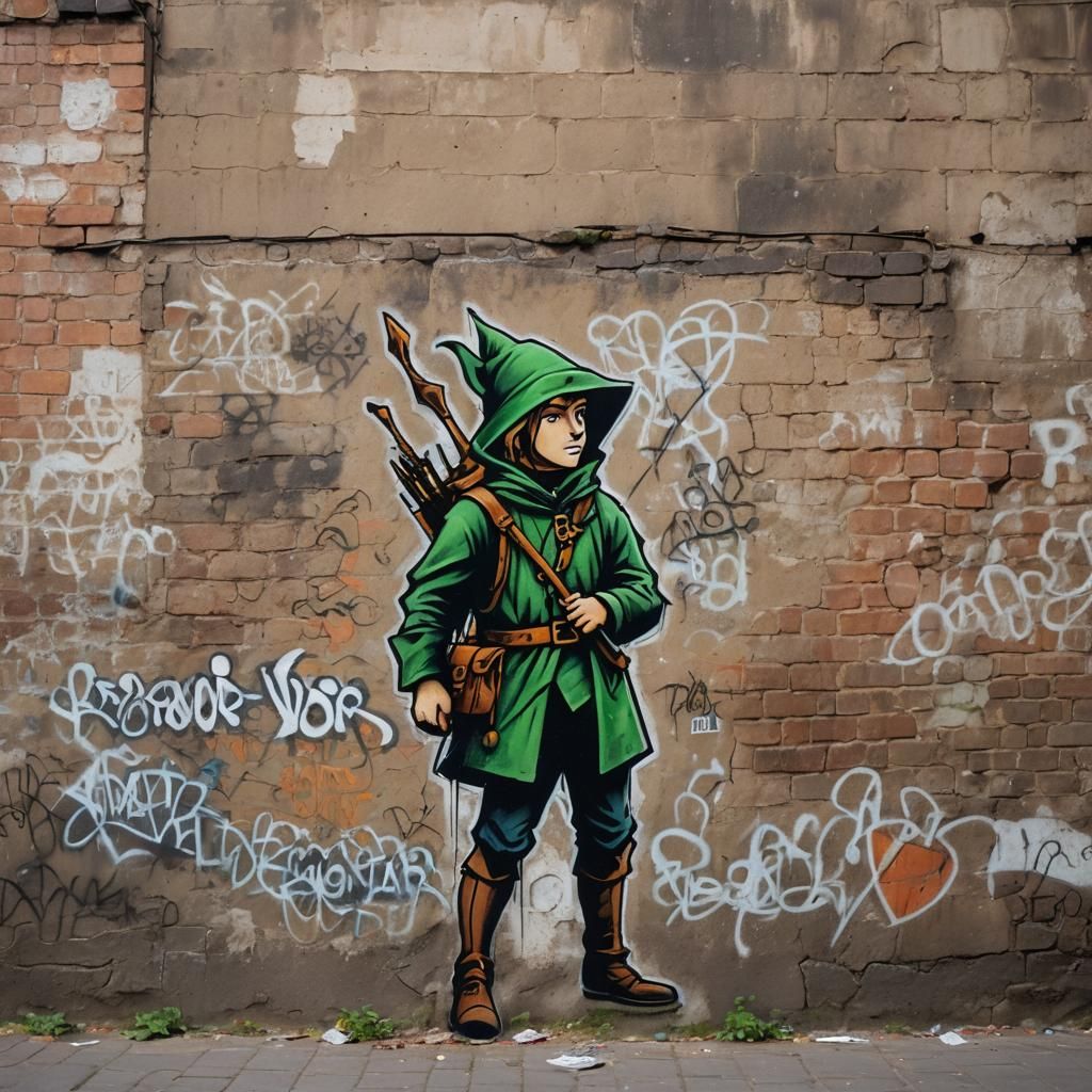 Robin Hood in spray paint