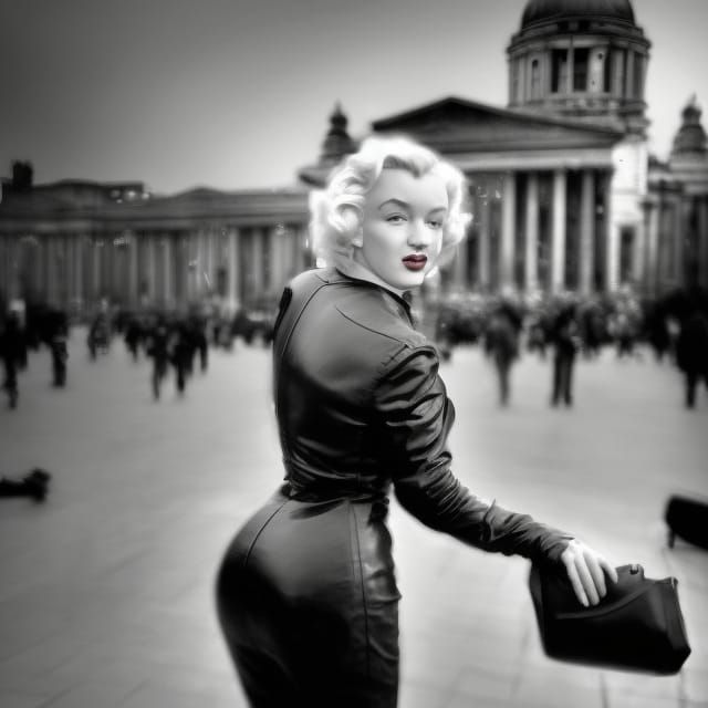 Marilyn Monroe in Leather on Trafalgar Square