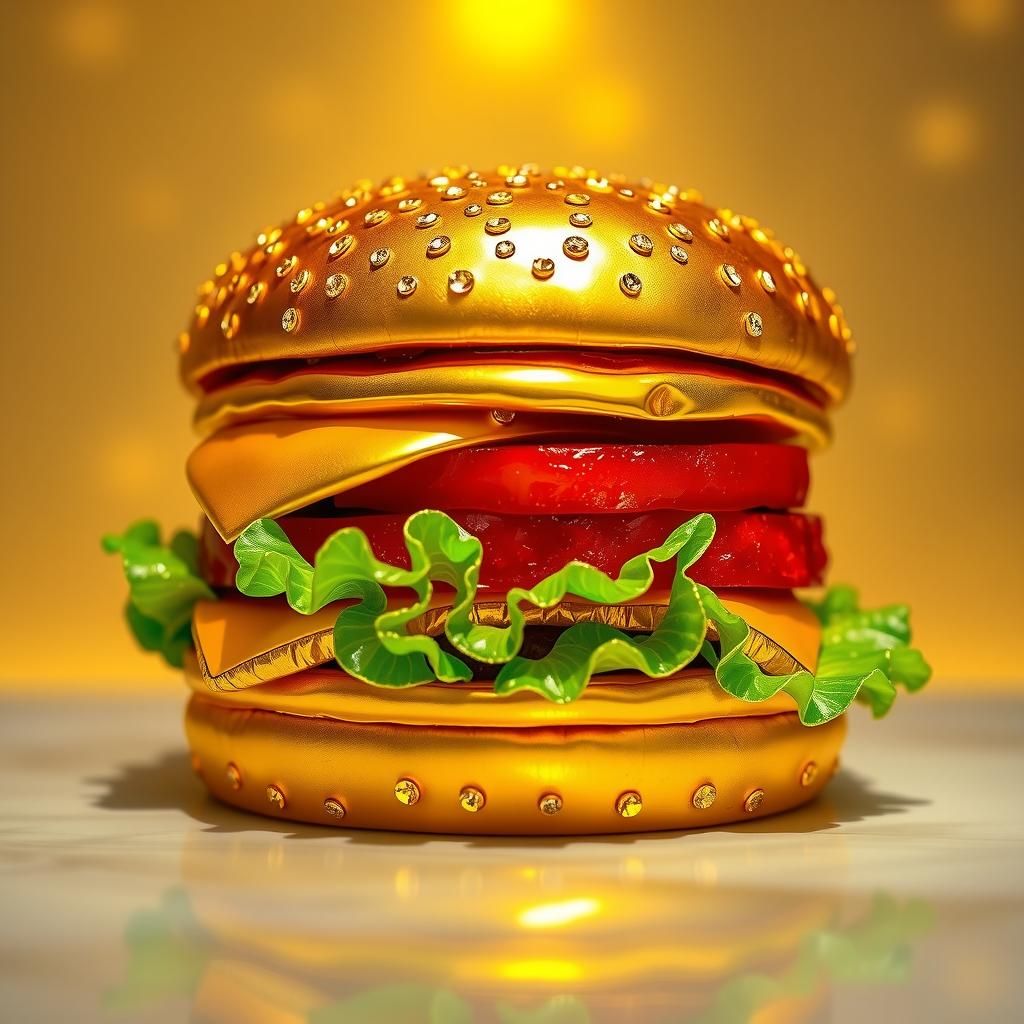 Luxury Gold Big Mac with Diamond Sesame Seeds