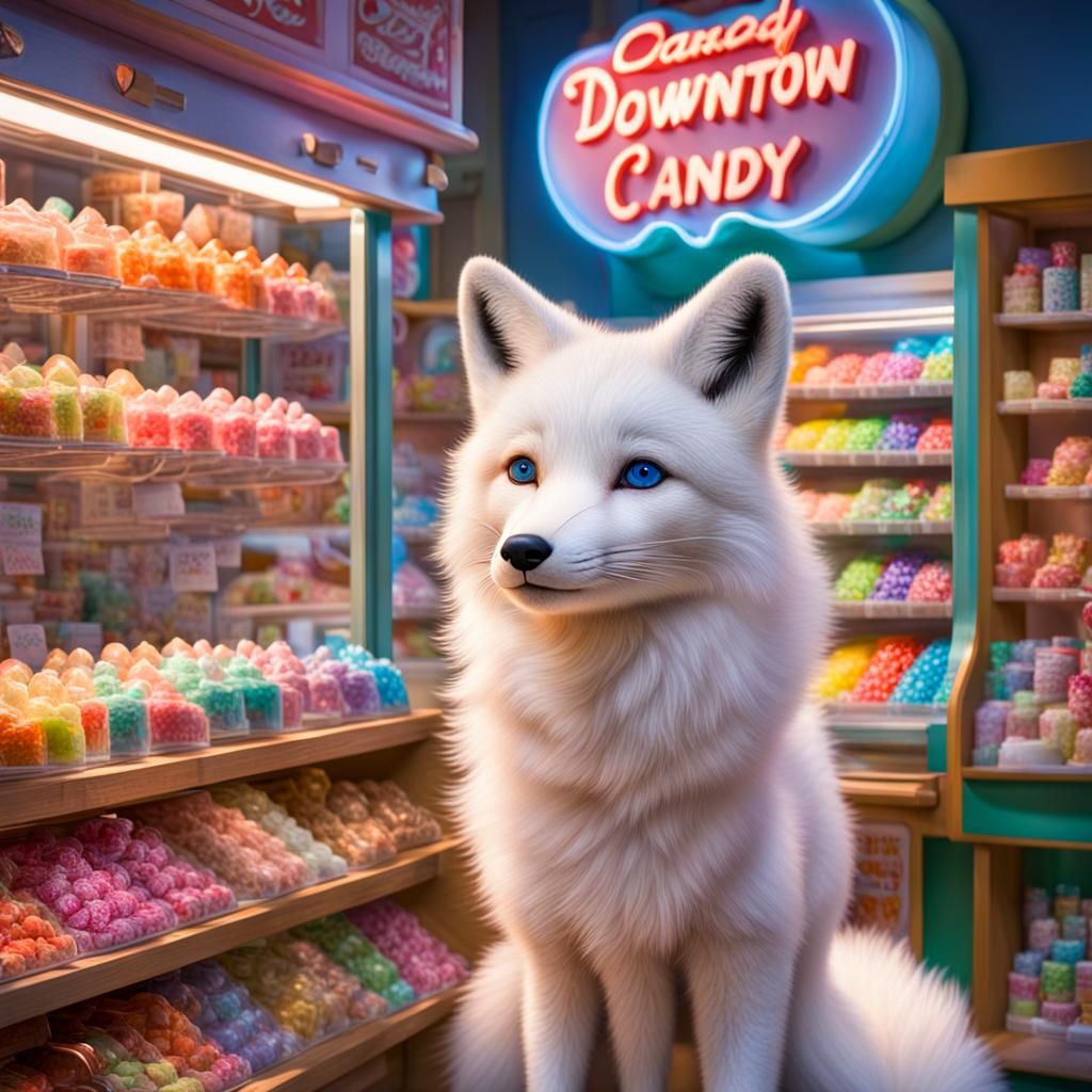 Fox Outside Candy Store in HDR Photography