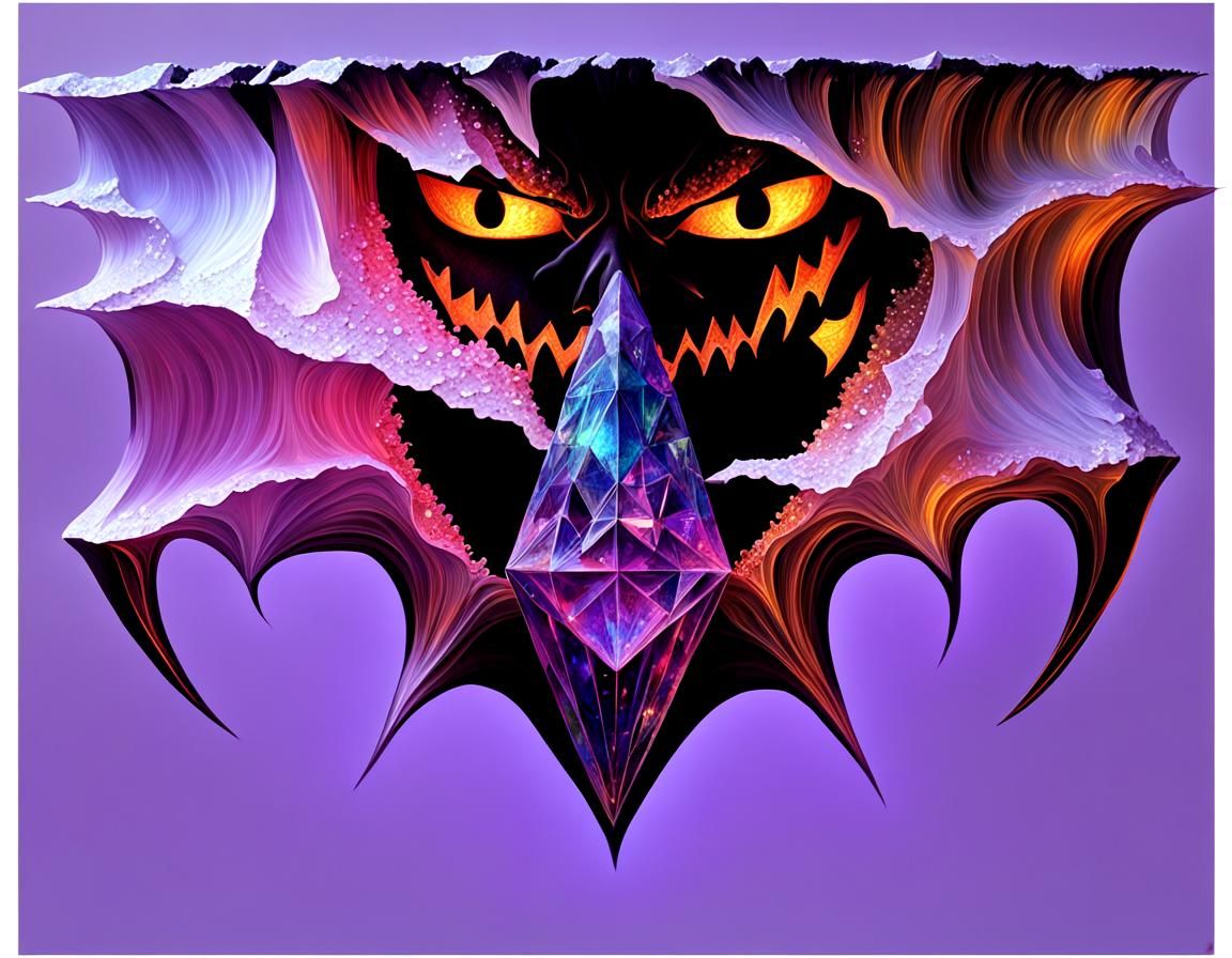 Crystalline Eldritch Jack-o'-Lantern in Dark Fantasy Style