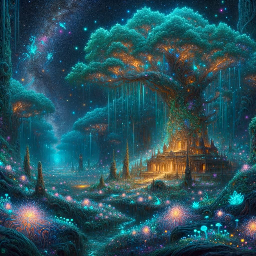 Imagine a sprawling, bioluminescent jungle