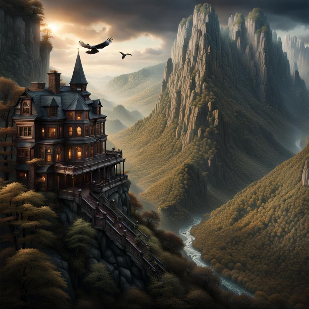 Raven Mocker in Appalachian Mountains: Digital Matte Paintin...