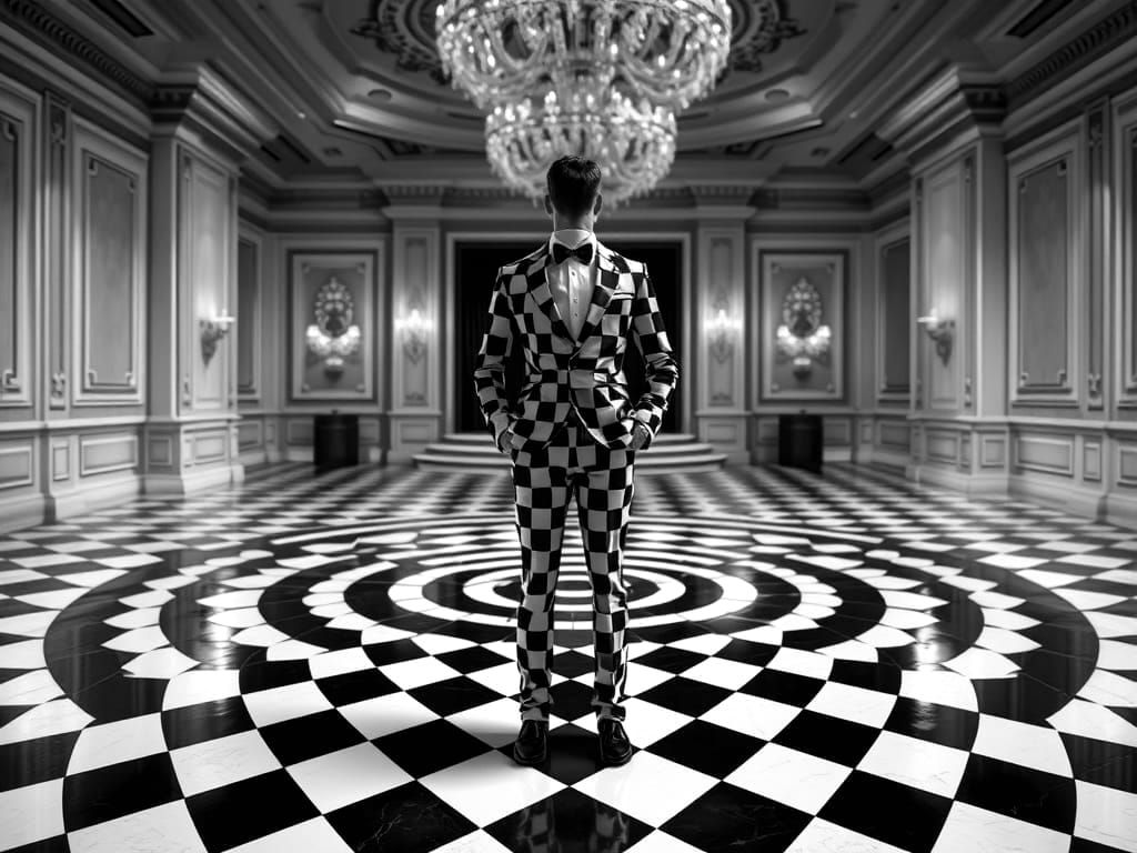 Grand Ballroom Visionary in Optical Illusion Suit