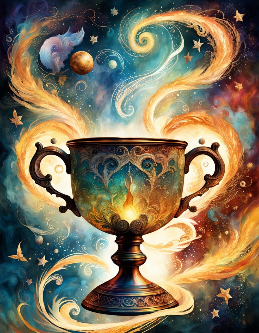 Harry Potter Goblet of Fire Futuristic Watercolor Surreal Po...