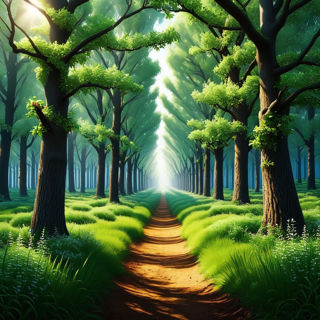 Barren Landscape Transforms into Lush Orchard