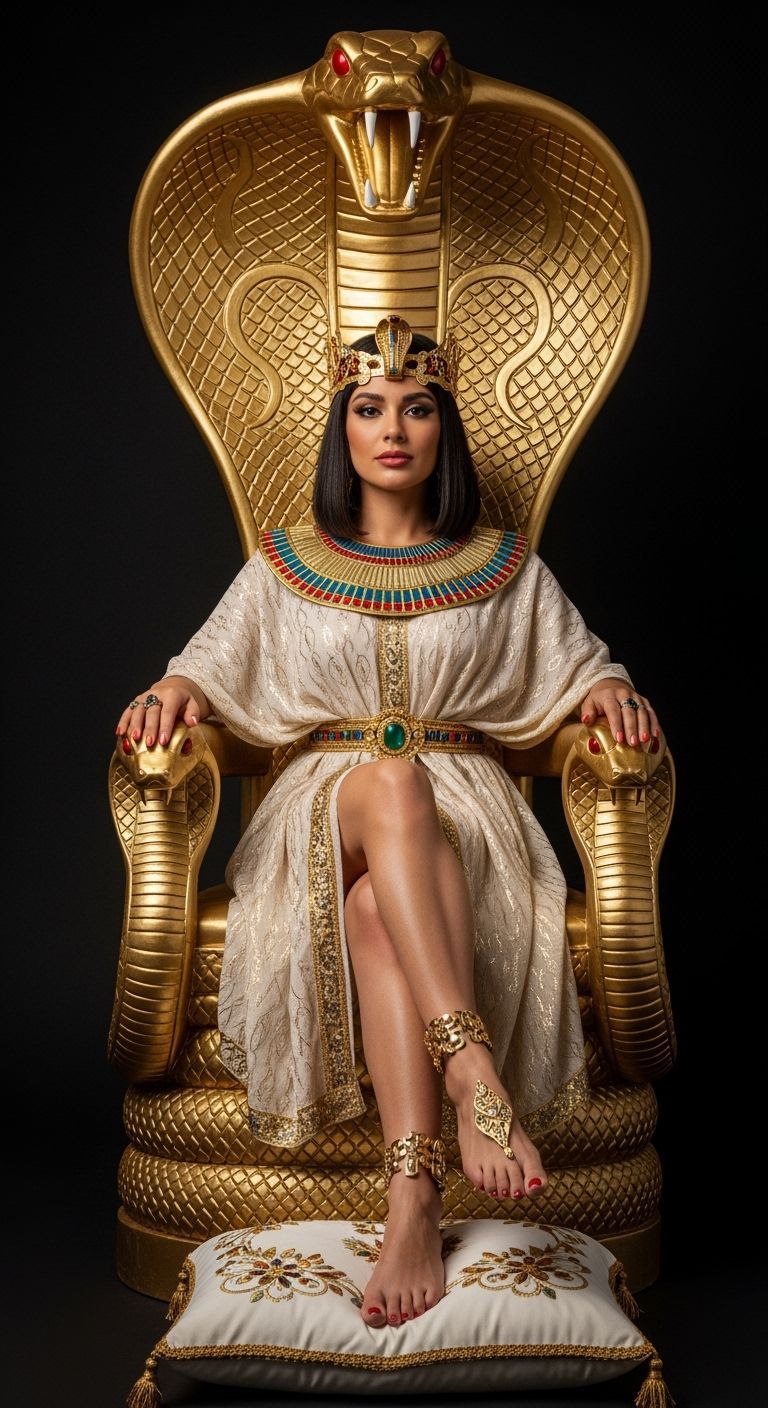 Egyptian Queen on Cobra Throne, Professional Photography
