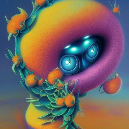 Surreal Portrait in Expressionist and Psychedelic Style