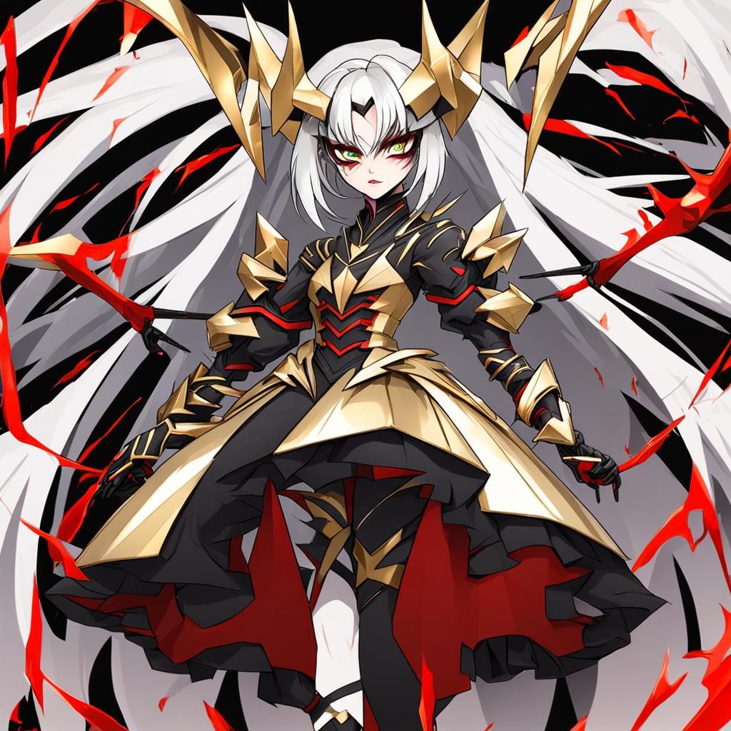 Lillith the Brutal Demon Girl in White and Gold