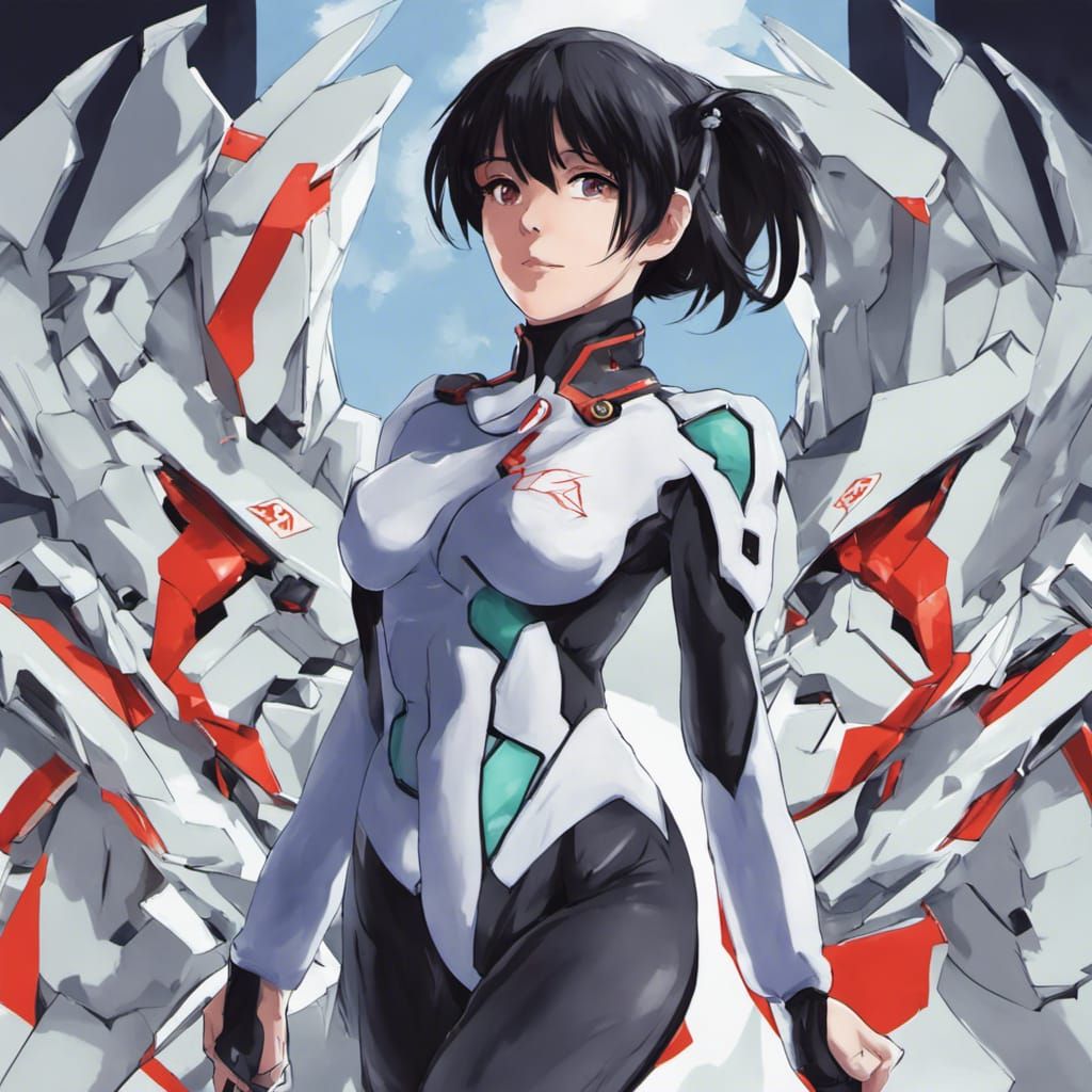 Ayanami Rei Cosplay in Anime Key Visual Style