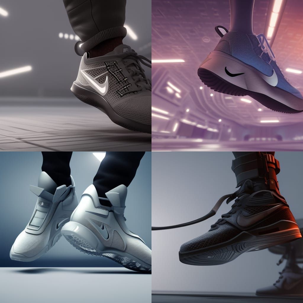 Futuristic Nike Shoes with Intricate Mech Details
