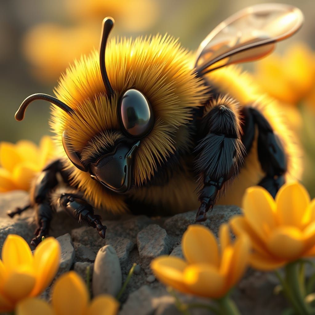 Sleepy Bumblebee: 3D Anime Art