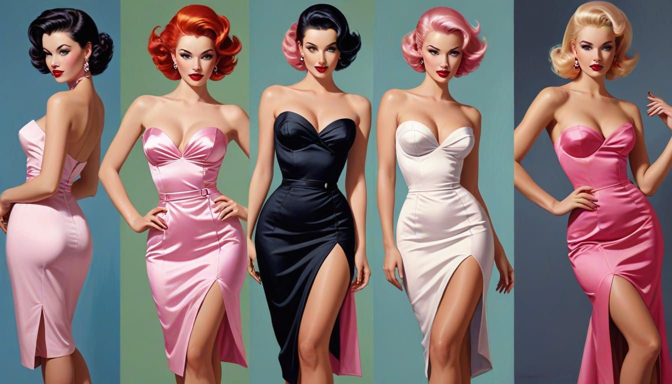 Midcentury Pinups in Vibrant Style and Glamour