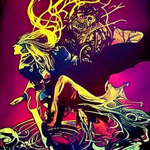 Ruined Childhood: Dark Art Masterpiece in Comic Style