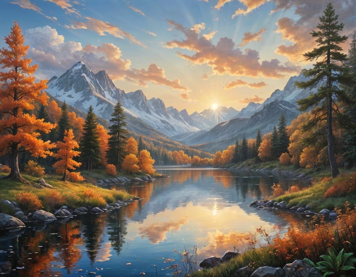 Whimsical Watercolor Tapestry of Marmalade Skies and Tangeri...