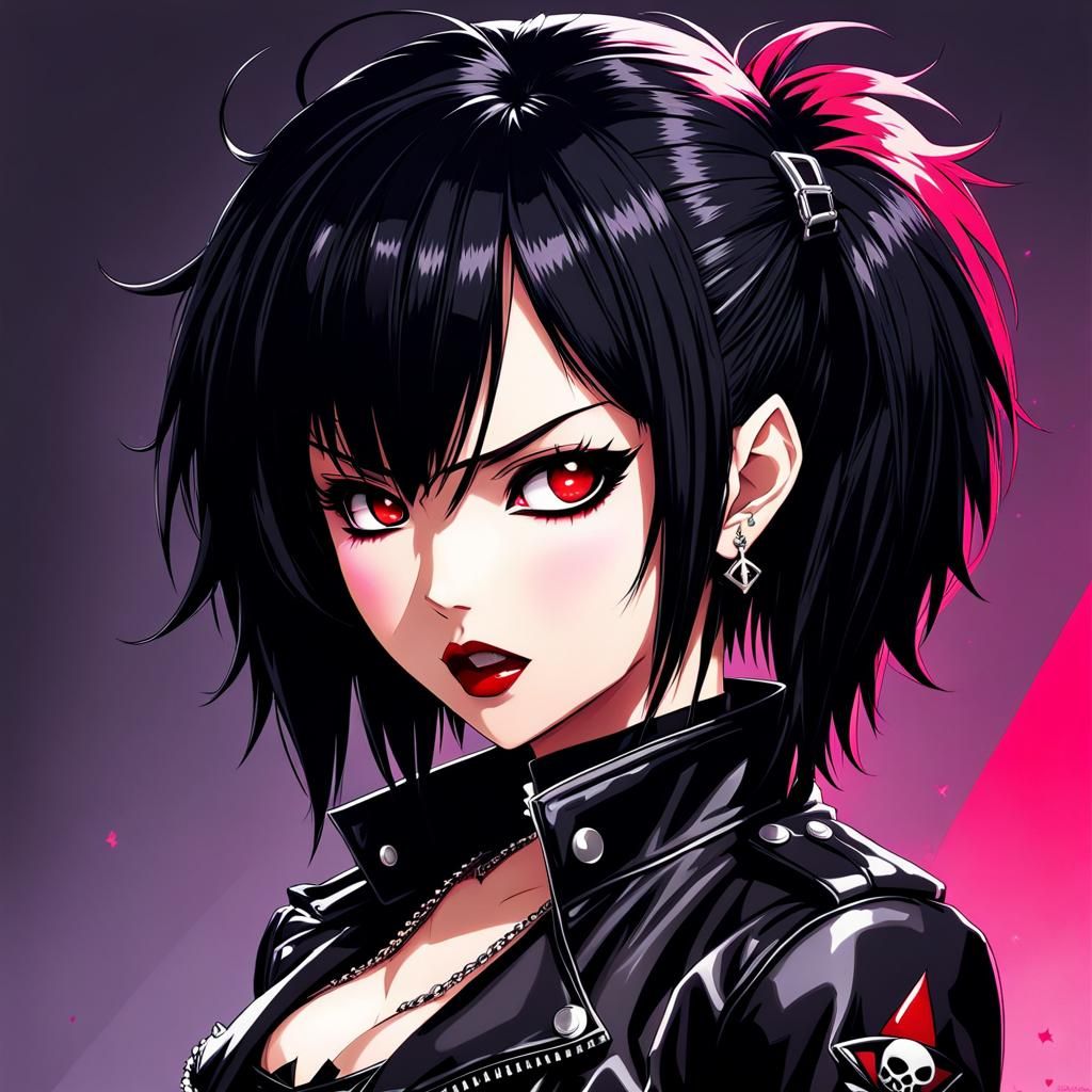 Vampirepunk Female Character in Anime Style