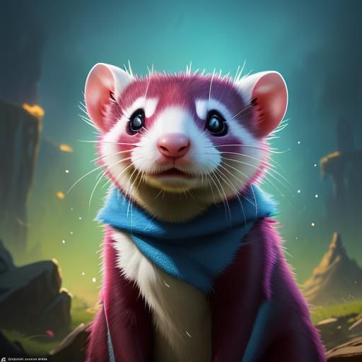 CGI Ferret in Cartoon Fantasy Style