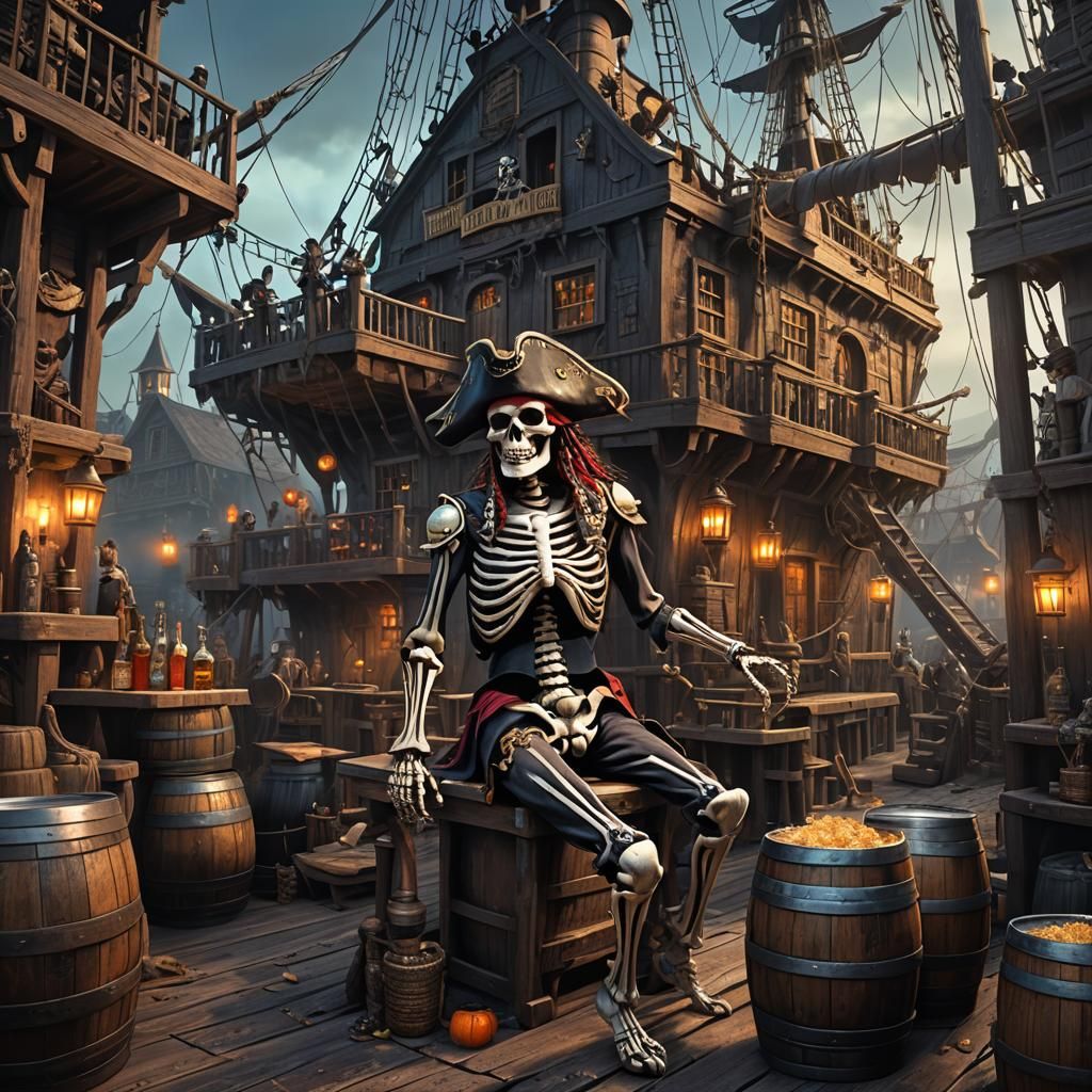 Halloween on a Pirate Ship: Fantasy Concept Art