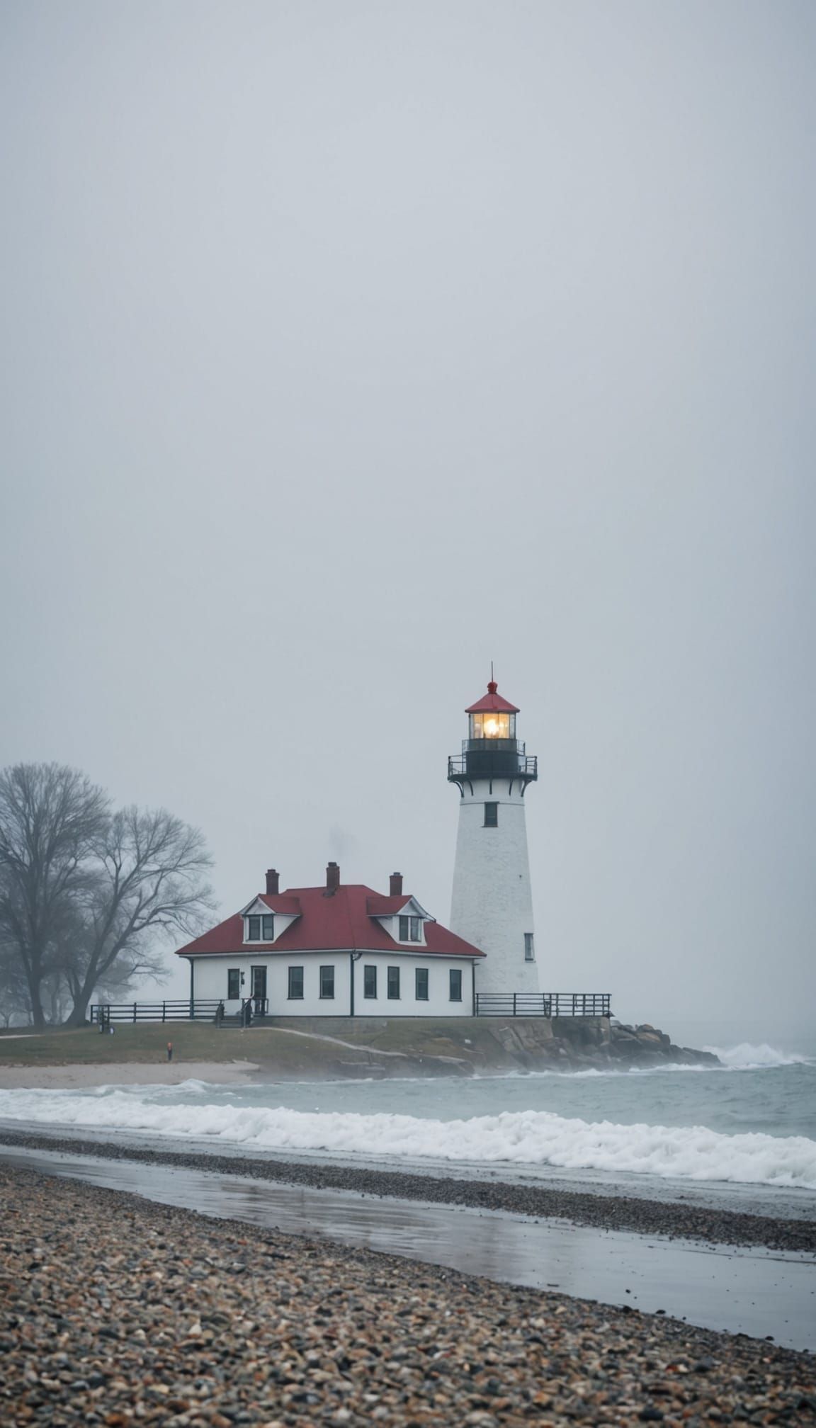 Foggy Toronto Lighthouse by the Beach