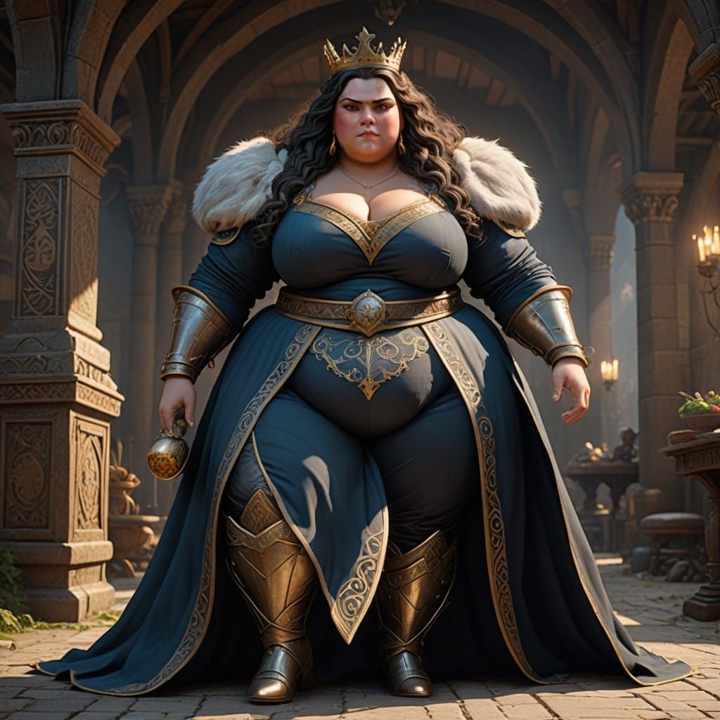 Two Regal Queens in Medieval Armor