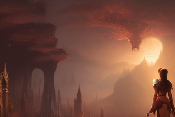 Dark Fantasy Digital Painting in Maximalist Style
