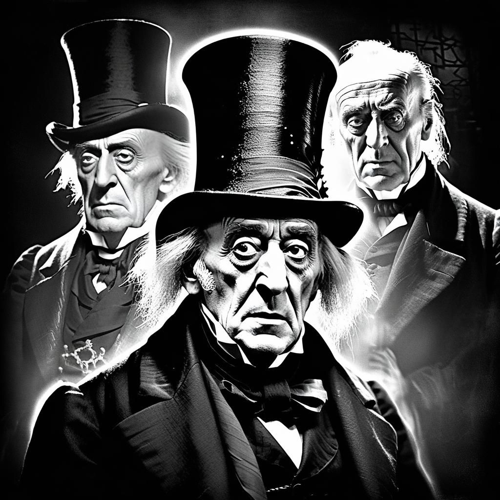 Ebenezer Scrooge Portrait in Victorian Dark Fantasy Style