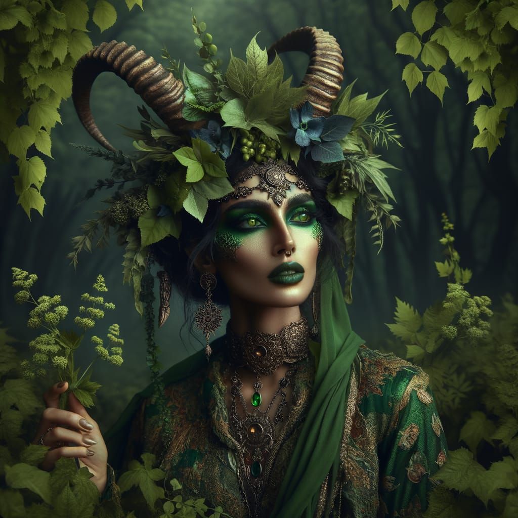 Ethereal Dryad: Forest Spirit in Dark Fantasy Realism