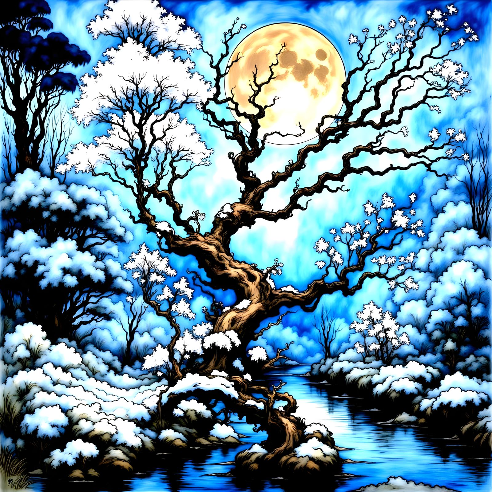 Moonlit Fractal Frost in Vibrant Colors