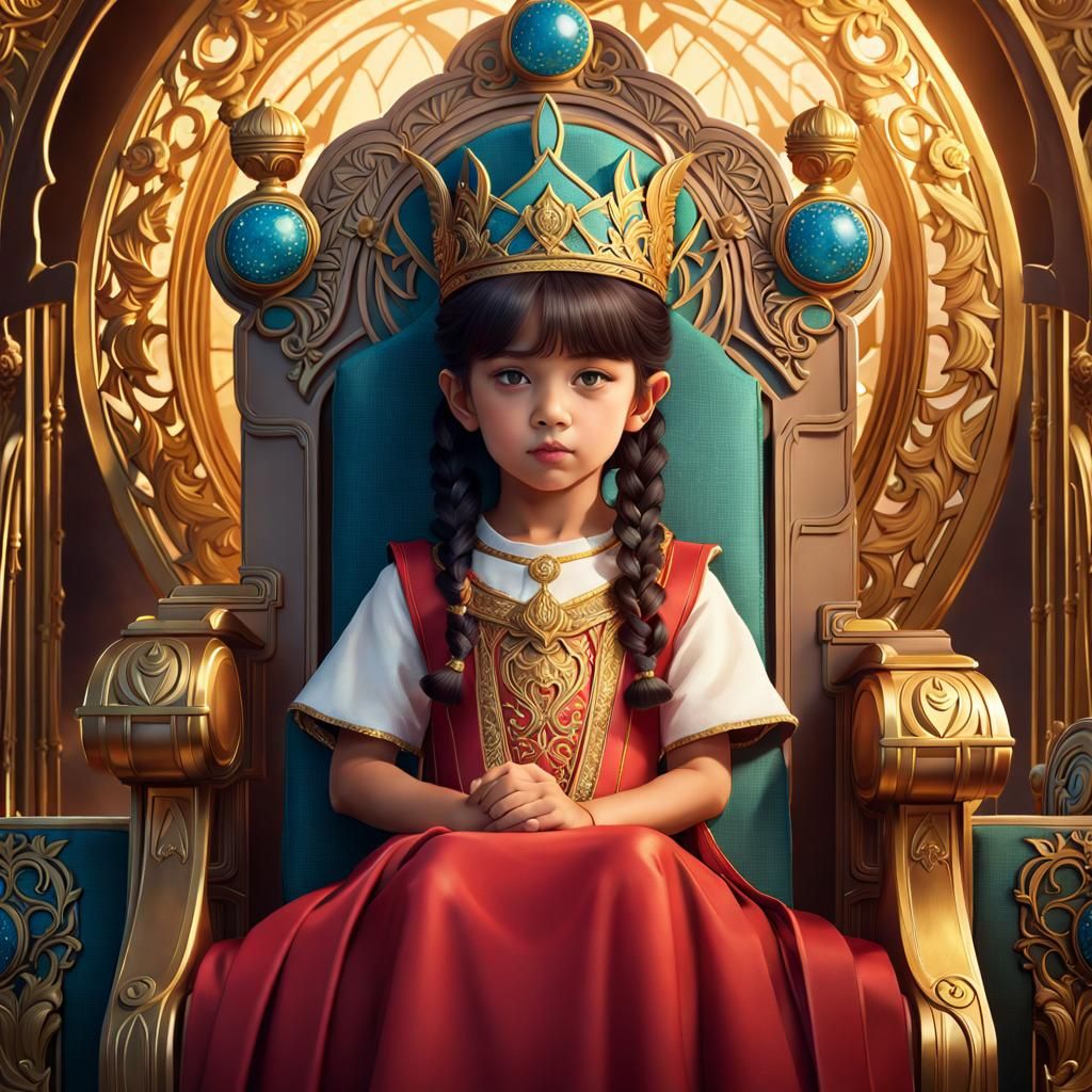 The Empress Tarot Card: Young Latina Girl in Art Nouveau