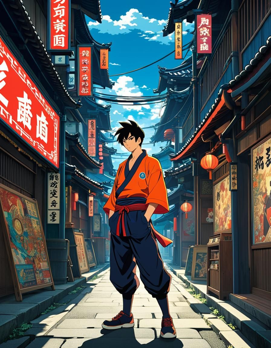 Anime-Man Video Game Concept Art in Anime Style