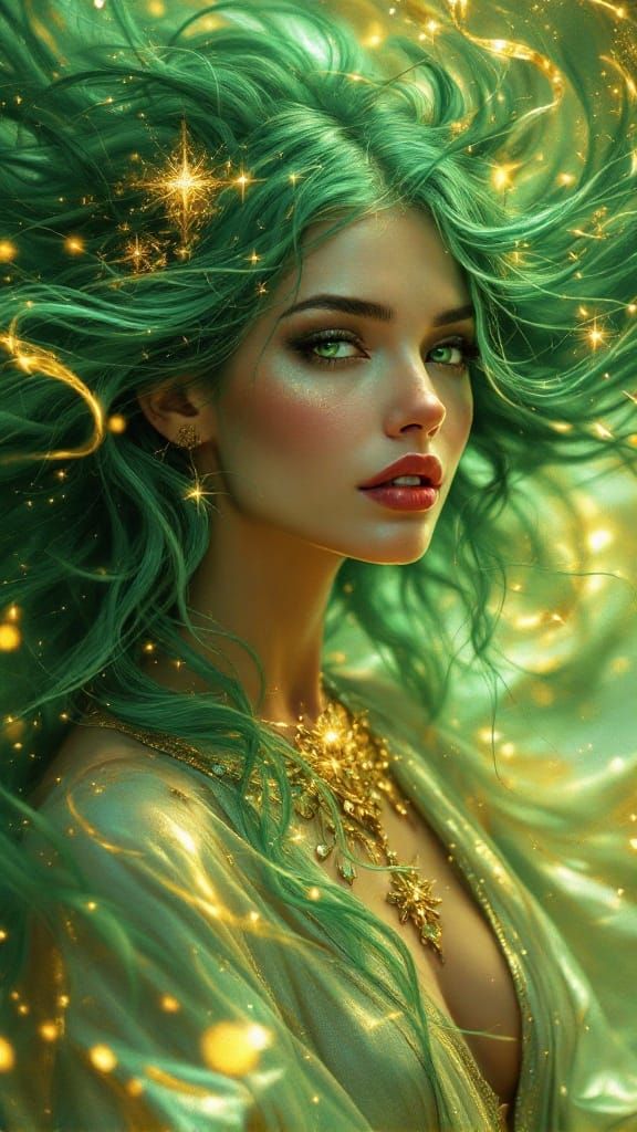 Ethereal Celestial Siren in Golden Light