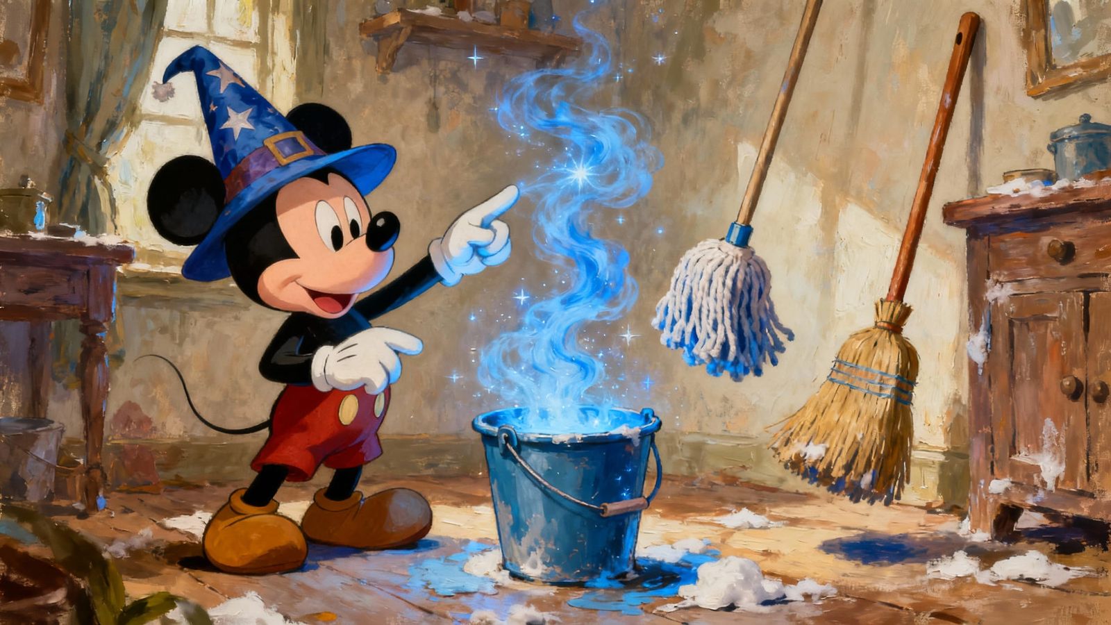 Mickey Mouse Wizard Anime Artwork