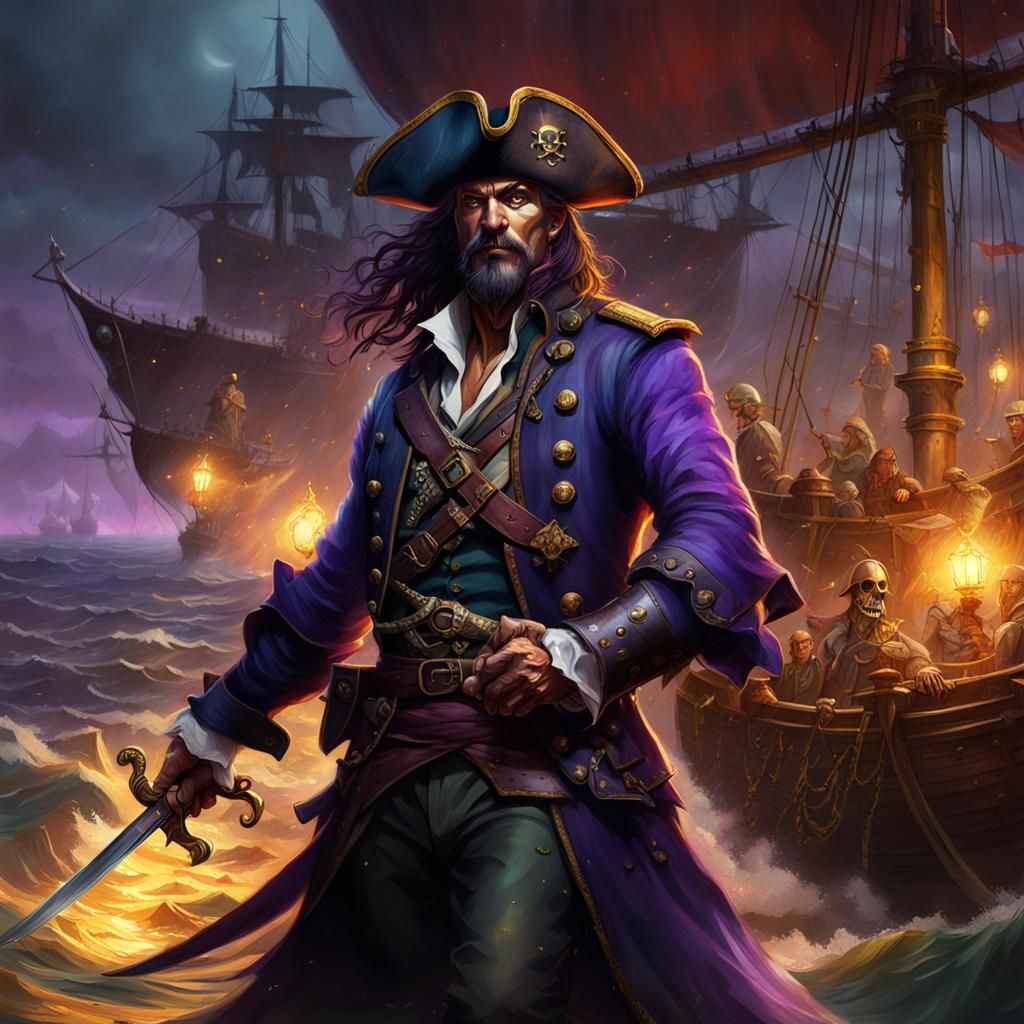 Pirate Captain's Duel: Dark Fantasy Concept Art
