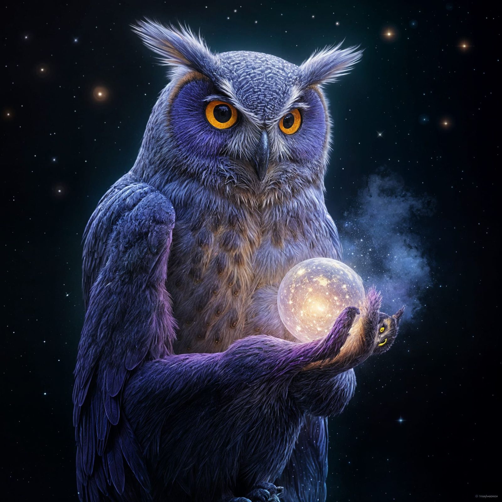Cosmic Owl: Embodiment of Life, Death, and Wisdom
