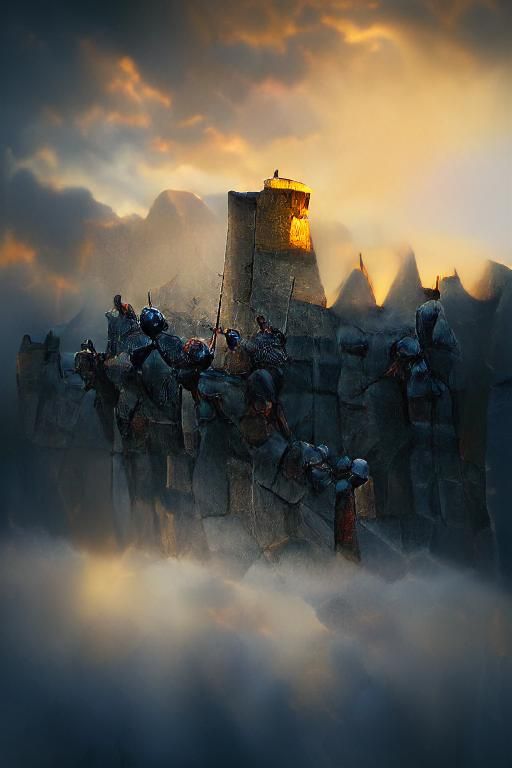 Medieval Army Sieging a Fortress