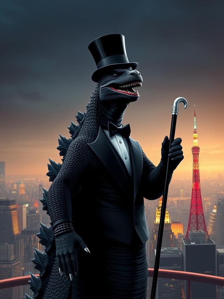 Godzilla Dresses up for the Ritz in Tokyo