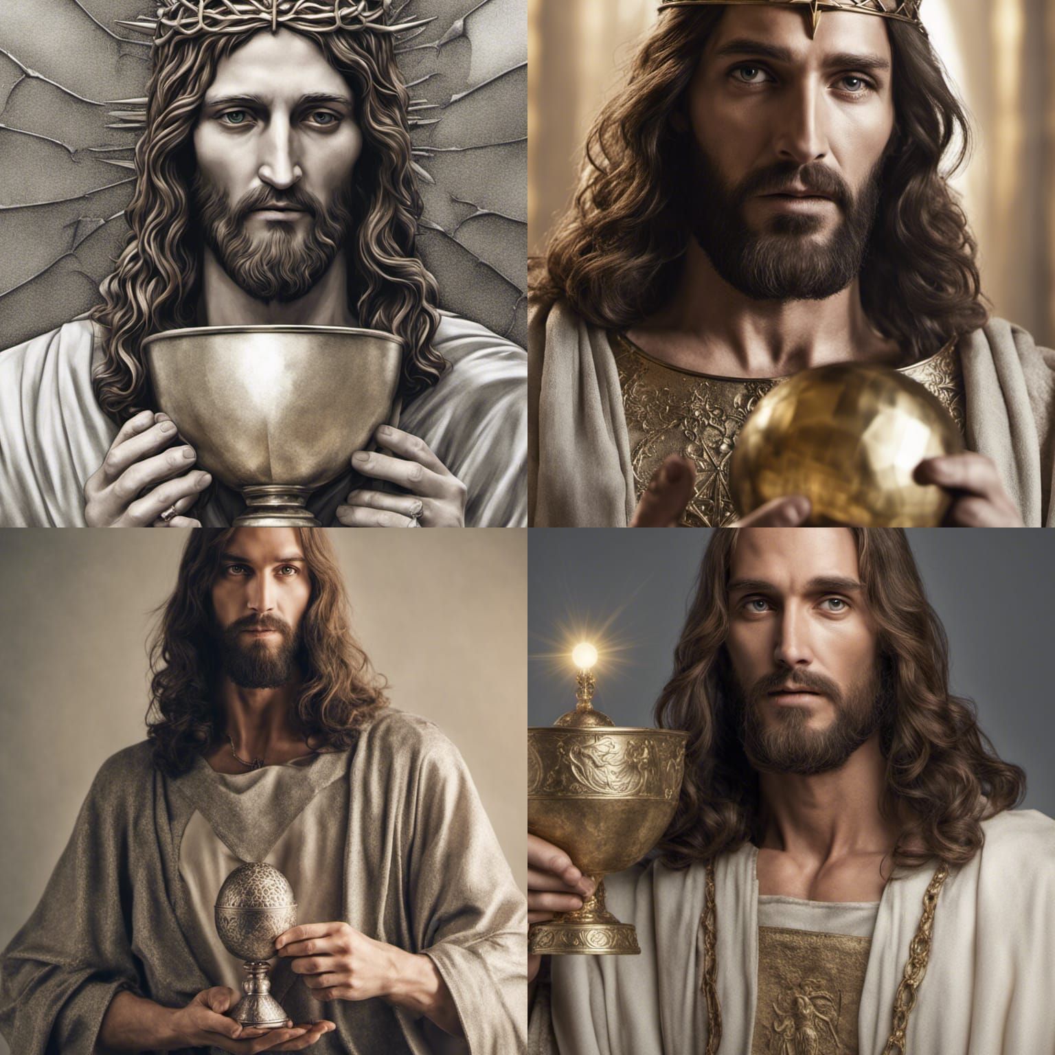 Jesus Christ with Holy Grail Portrait
